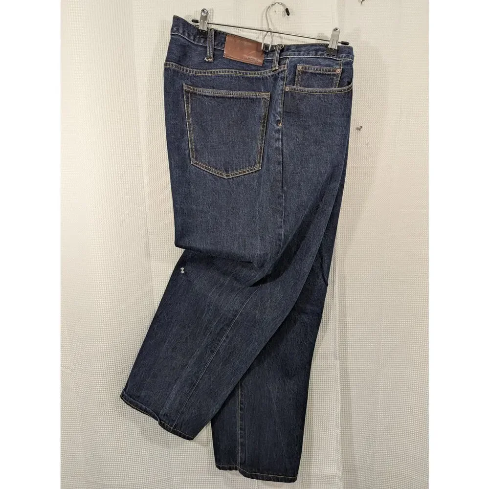LANDS' END! CLASSIC FIT STRAIGHT LEG 5 POCKET BLUE DENIM MENS JEANS PANTS! SZ 44 - Picture 2 of 13